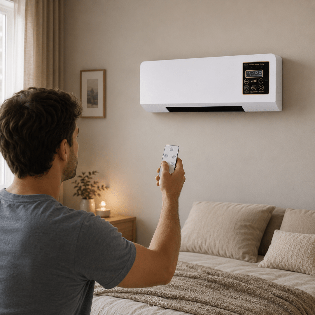 Ventilateur Chauffage Mural Electrique avec Télécommande Confort