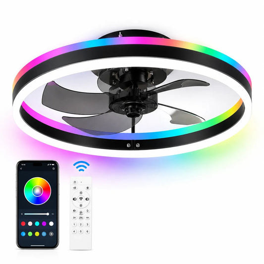 Ventilateur Plafond LED Dimmable cm Télécommande - Foivo