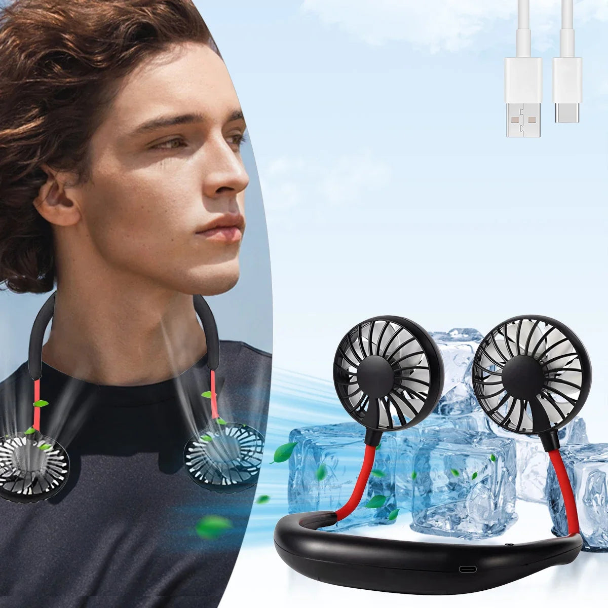 Ventilateur Portable Rechargeable À 3 Vitesses Pour Homme Et Femme 0