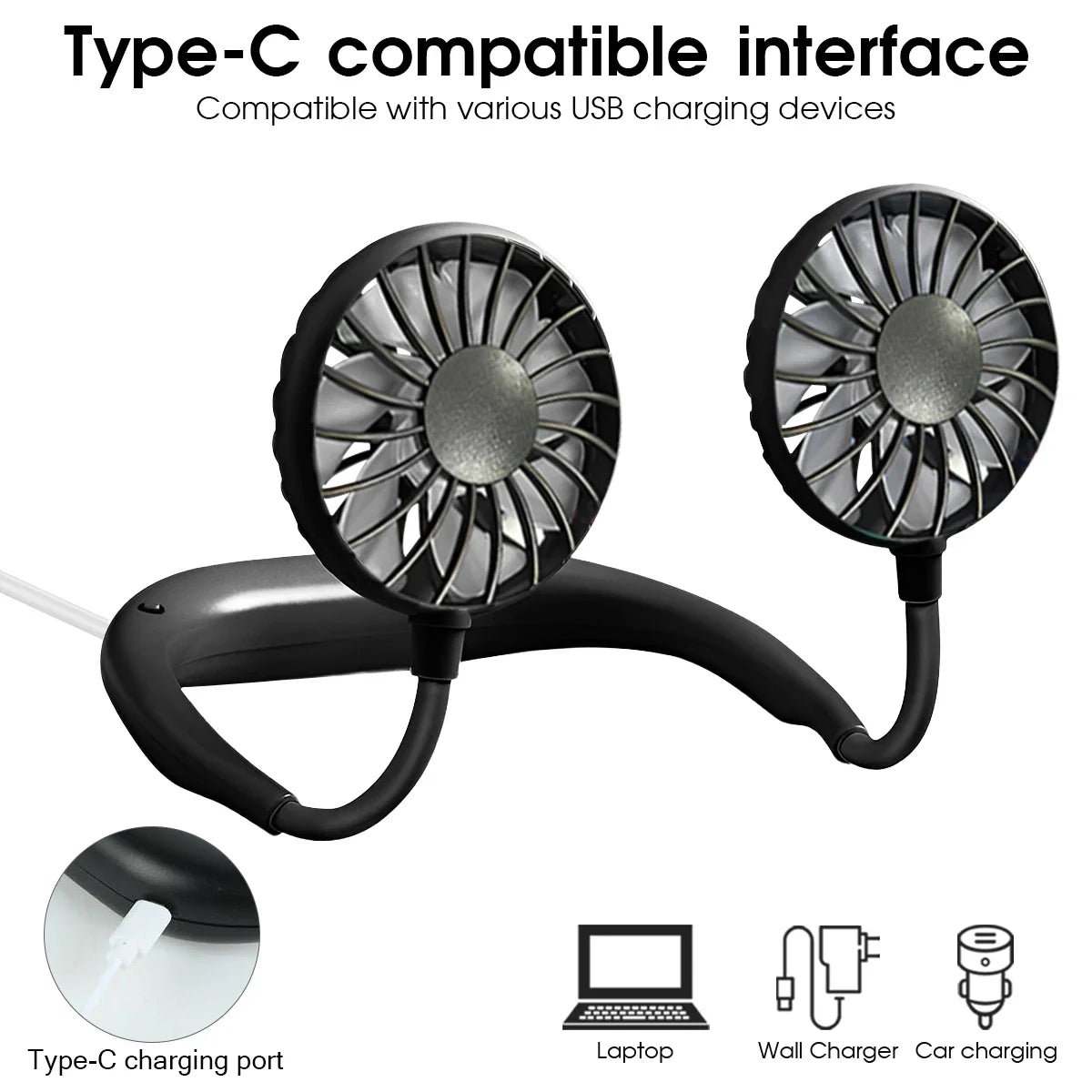 Ventilateur Portable Rechargeable À 3 Vitesses Pour Homme Et Femme 5