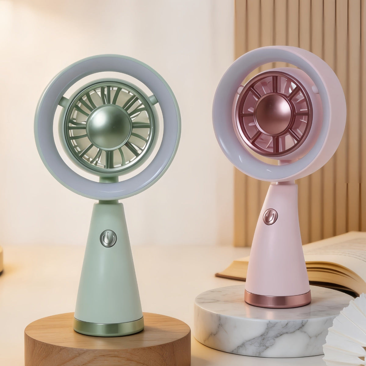 Ventilateur Portable Rechargeable Avec Éclairage RVB 3