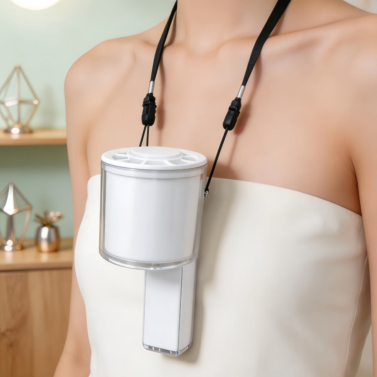 Ventilateur Portable Rechargeable avec Affichage Numérique et Éclairage LED 2