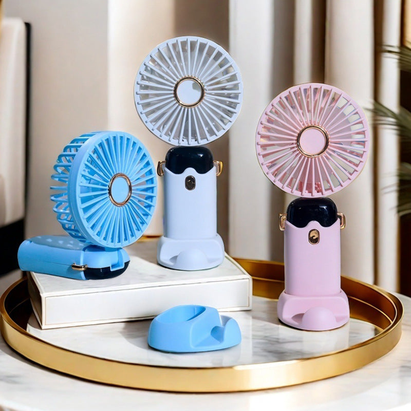 Ventilateur Portable Rechargeable avec Brumisateur Intégré pour Femme 1