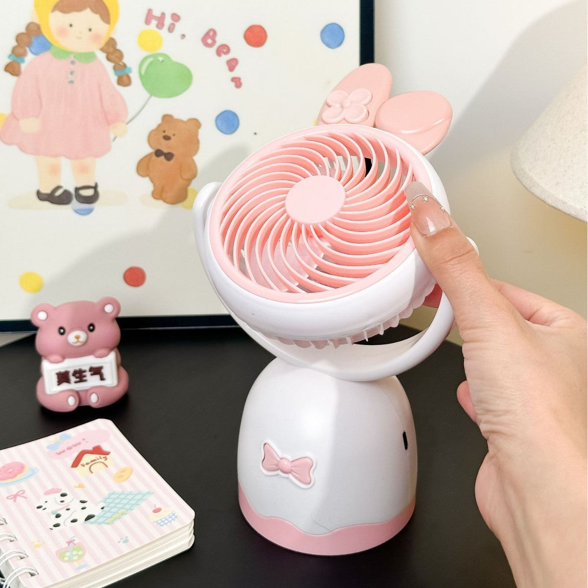 Ventilateur Portable Rechargeable avec Design Original et Réglages de Vitesse 1