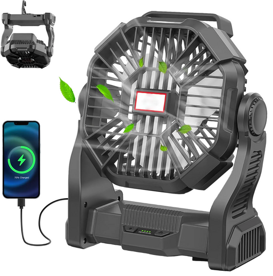 Ventilateur Portable Unisexe Rechargeable avec Lanterne LED - Foivo