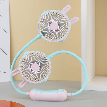 Ventilateur de Cou Portable pour Femmes Double Ventilateur 12