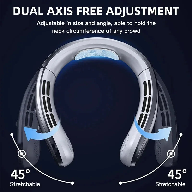Ventilateur de cou portable rechargeable avec affichage LED et réglage de vitesse 2