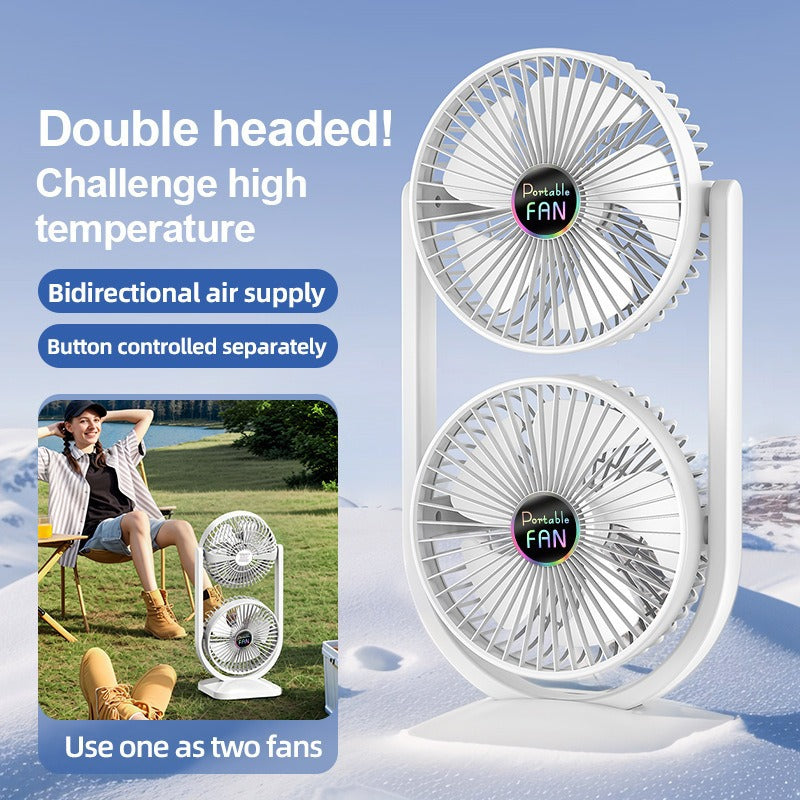 Ventilateur de table réglable pour femme avec double flux d'air 2