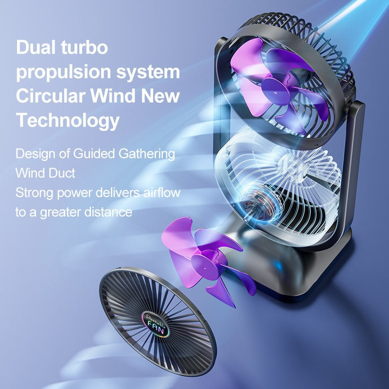 Ventilateur de table réglable pour femme avec double flux d'air 3