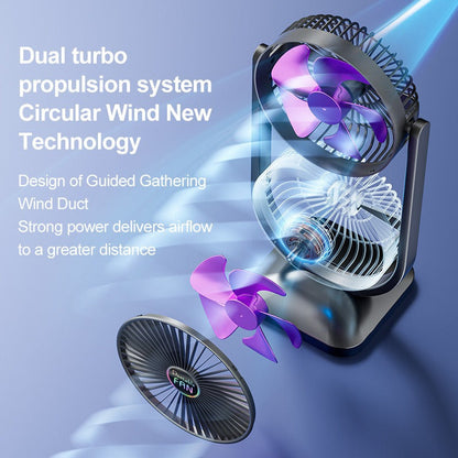 Ventilateur de table réglable pour femme avec double flux d'air 3