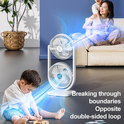 Ventilateur de table réglable pour femme avec double flux d'air 4