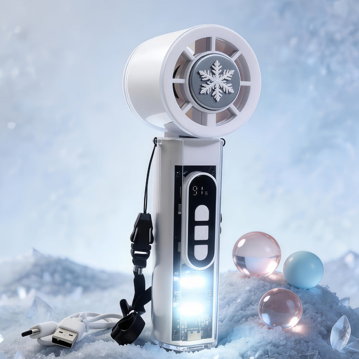 Ventilateur portable unisexe avec fonction brumisateur et batterie rechargeable 10