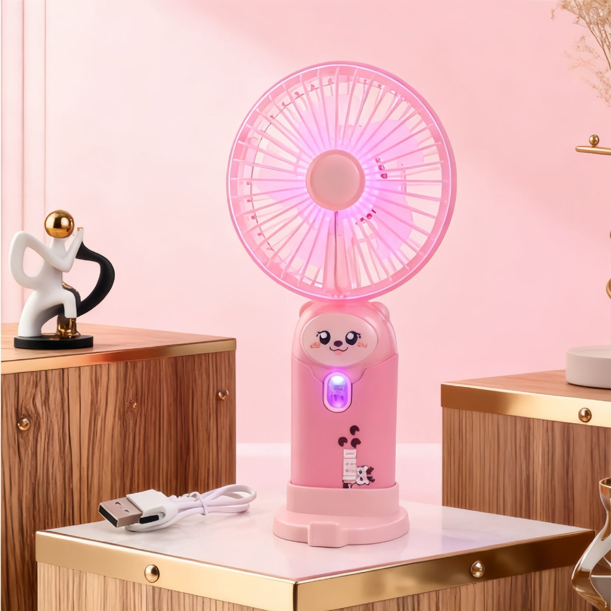 Ventilateur portable unisexe compact avec éclairage LED et design original 21