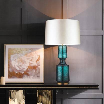 Lampe de Bureau en Verre Brillant et Métal Chrome