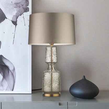 Lampe de Bureau en Verre Brillant et Métal Chrome