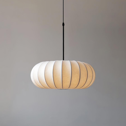 Lampe Suspension Élégante en Métal et Soie, Style Industriel Chic - Foivo