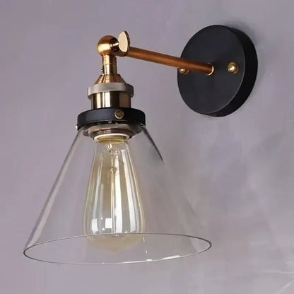 Lampe Murale Rétro en Verre et Métal