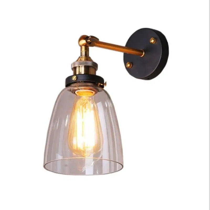 Lampe Murale Rétro en Verre et Métal