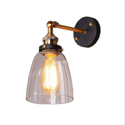 Lampe Murale Rétro en Verre et Métal