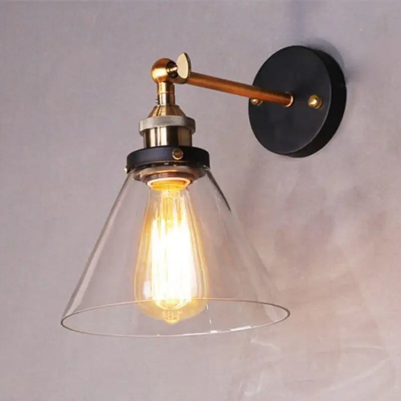 Lampe Murale Rétro en Verre et Métal - blxckfr