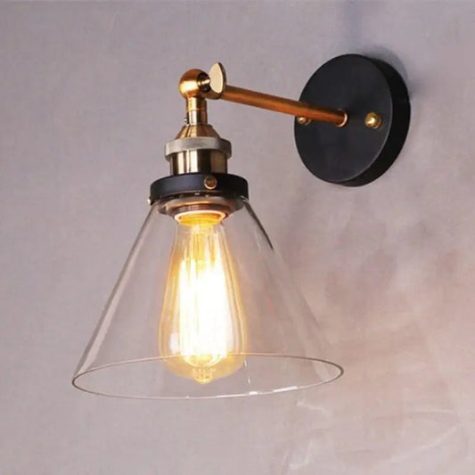 Lampe Murale Rétro en Verre et Métal - blxckfr