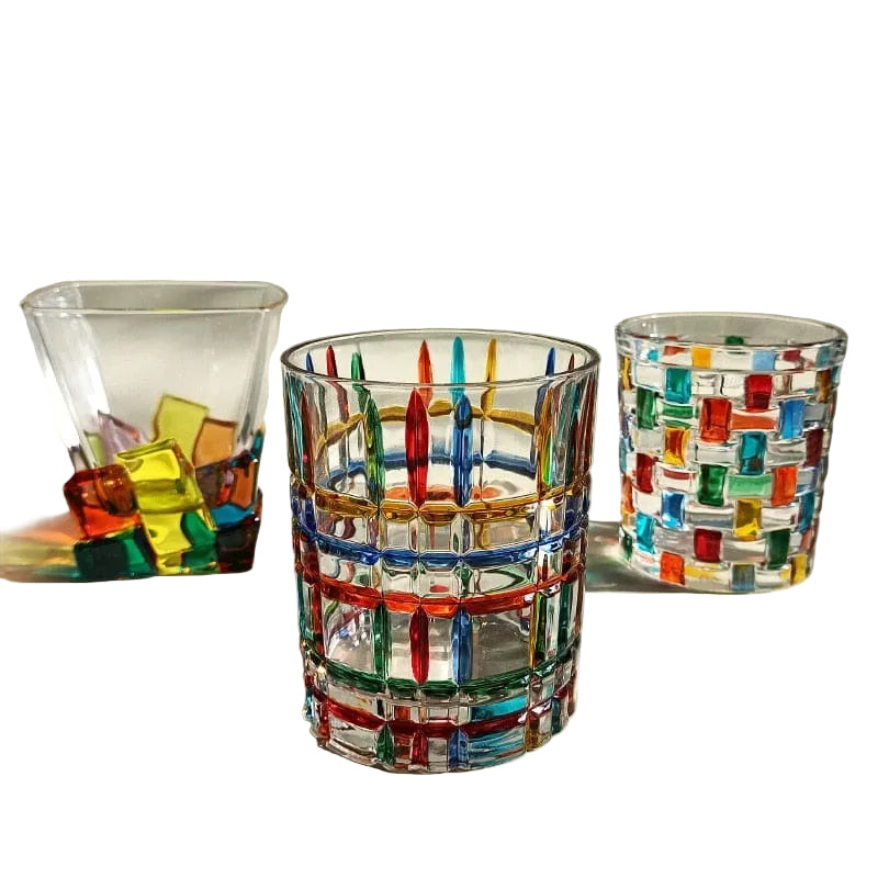 Verres à Boisson Style Murano Peints à la Main Verre Soufflé - Foivo