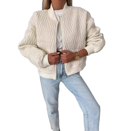 Veste Bomber Femme Matelassée Fermeture Éclair - Foivo