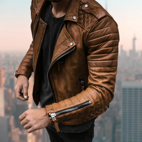 Veste Cuir Homme Style Biker Polyvalente 2
