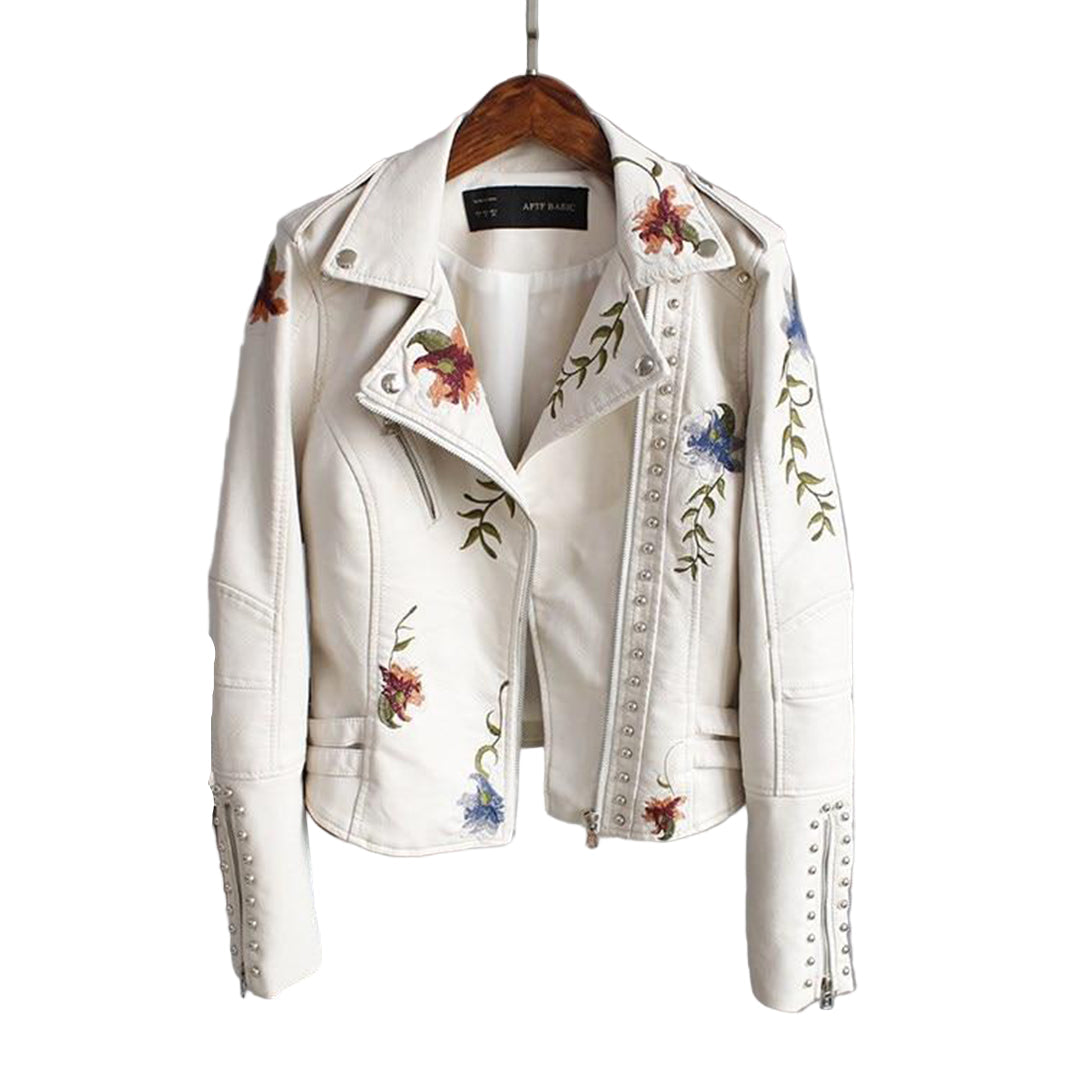 Veste Femme Cuir Imprimé Coupe Classique - Foivo