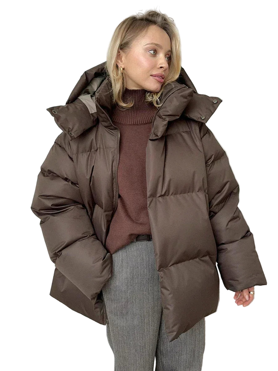Veste Hiver Femme Rembourrée Poches Coupe Oversize - Foivo