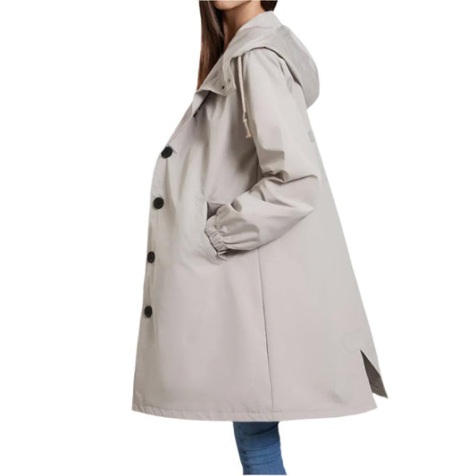 Veste Imperméable Femme Légère Capuche Coupe Ajustée Outdoor - Foivo