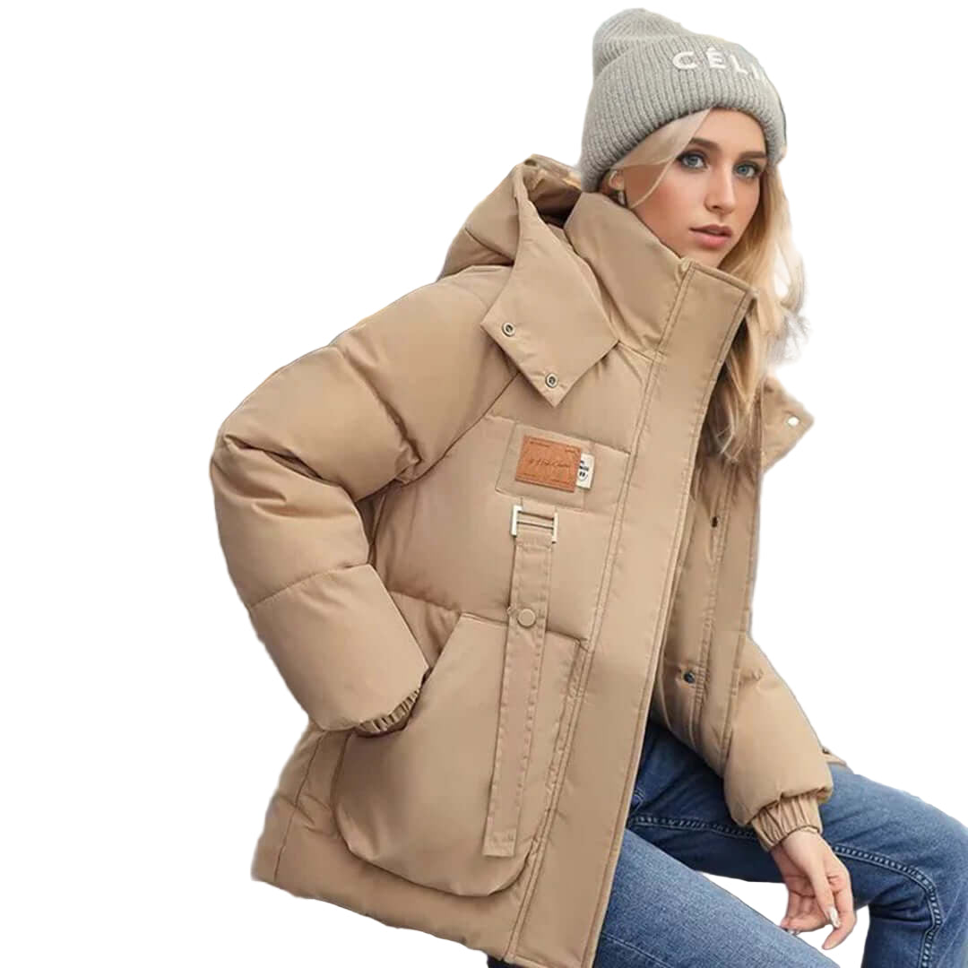 Veste Femme Matelassée avec Capuche Coupe Droite - Foivo