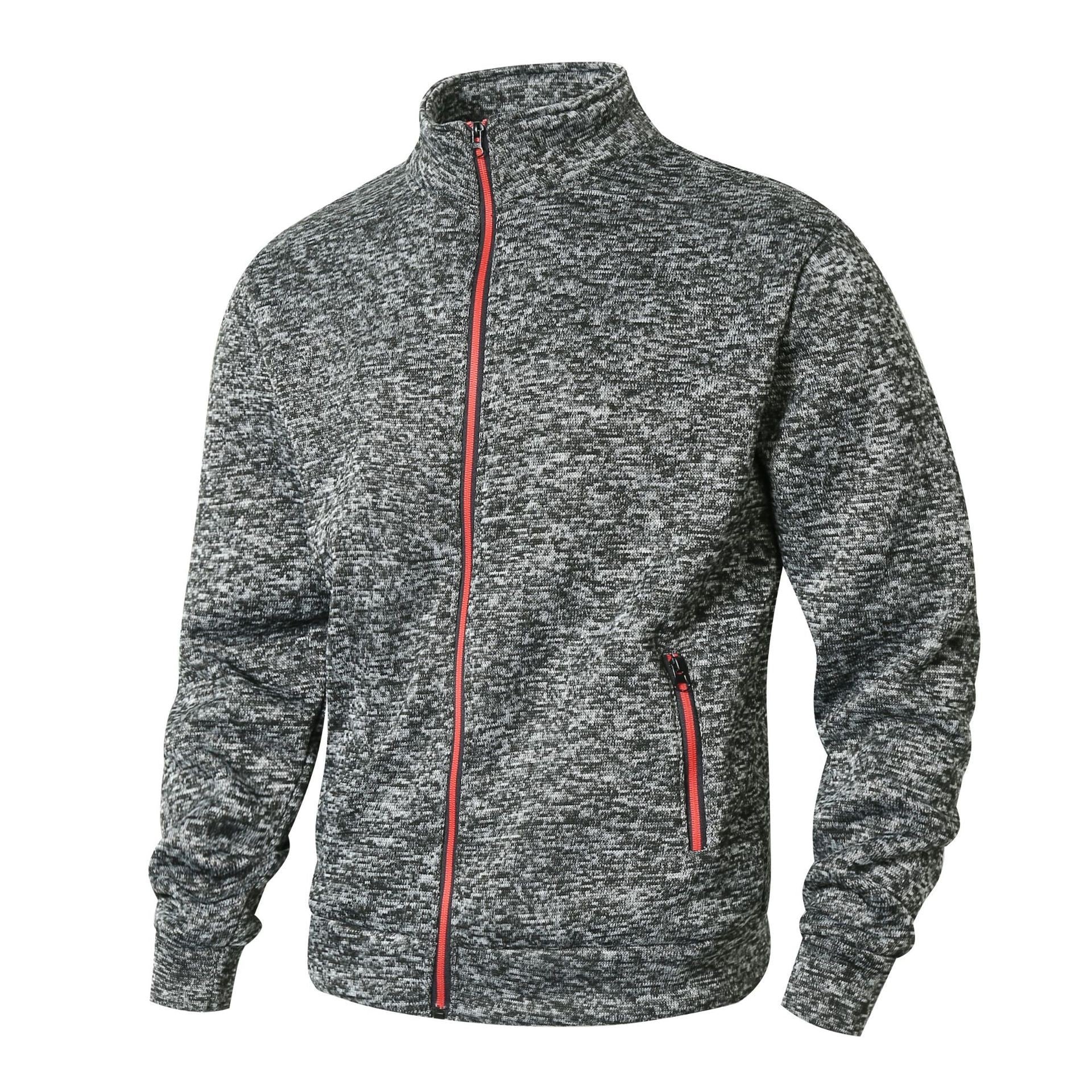 Veste Zippée pour Hommes en Tricot Doublée en Fleece 1