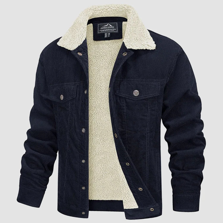 Veste d'Hiver pour Hommes Longue en Corduroy 3
