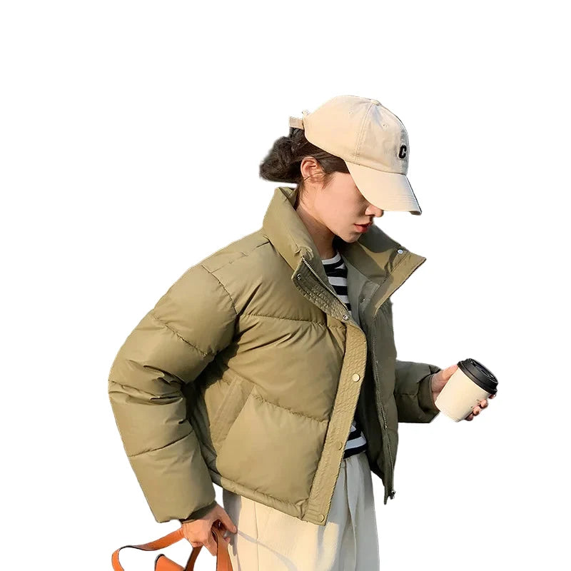 Veste Femme Coton Col Montant Coupe Hiver - Foivo