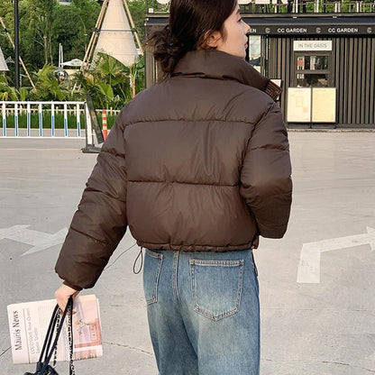 Veste d'hiver pour femmes en coton avec col montant 5