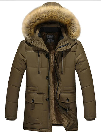 Veste Homme Coton Longue Col Fourrure - Foivo