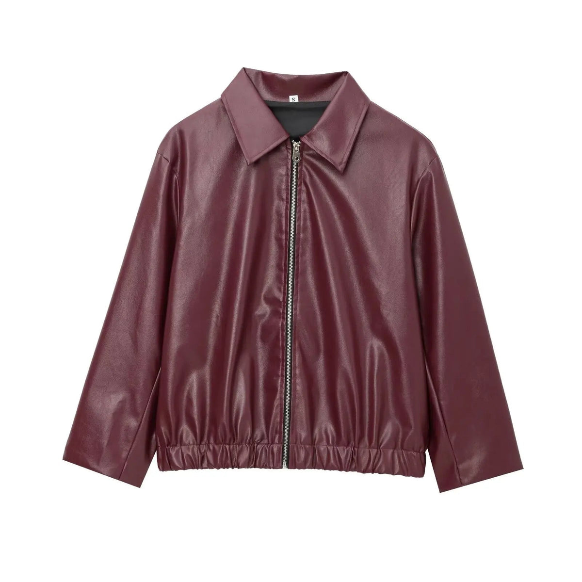 Veste Femme Cuir Col Classique Fermeture Éclair - Foivo