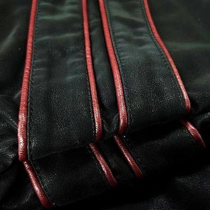 Veste en Cuir PU pour Hommes avec Détails Rouges 2