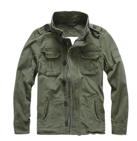 Veste Cargo Homme en Jean Coupe Droite Style Militaire - Foivo