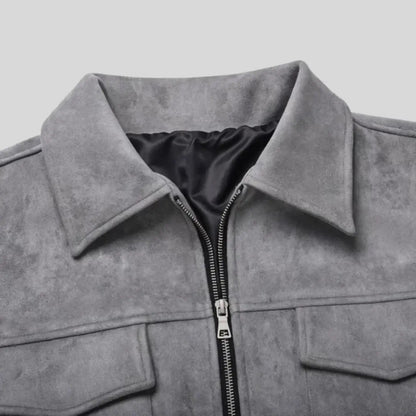 Veste en Suédine pour Homme Classique 5