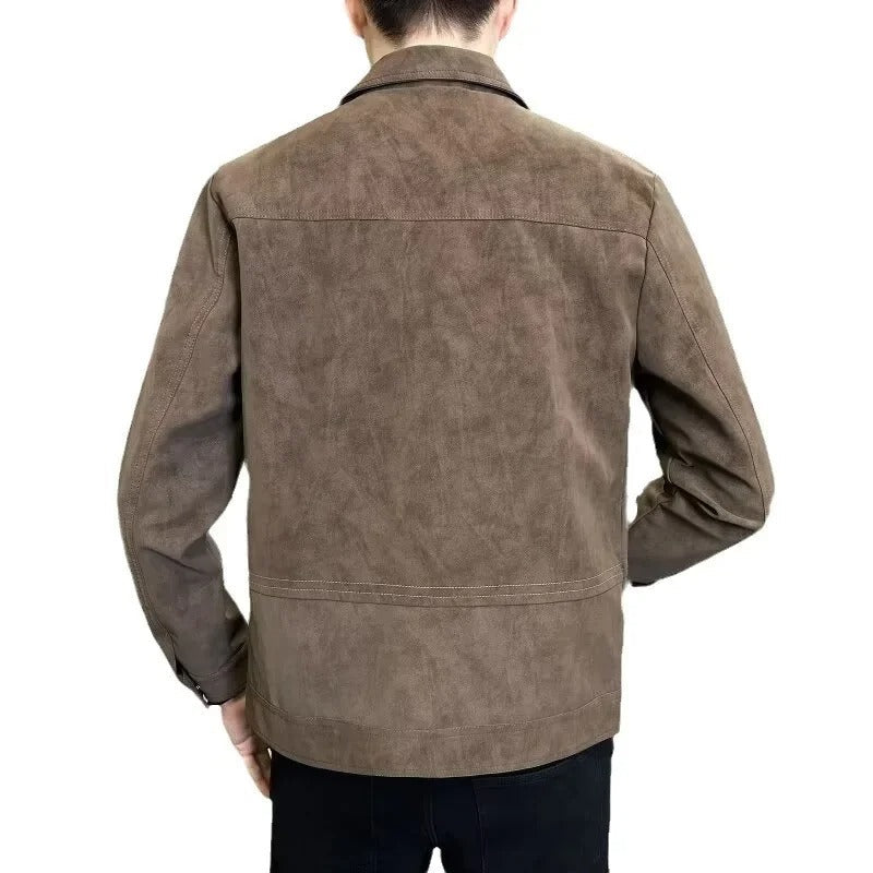 Veste en cuir zippée pour homme moderne 4