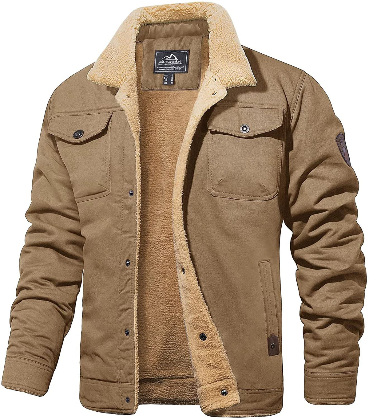 Veste imperméable pour homme avec doublure sherpa 7