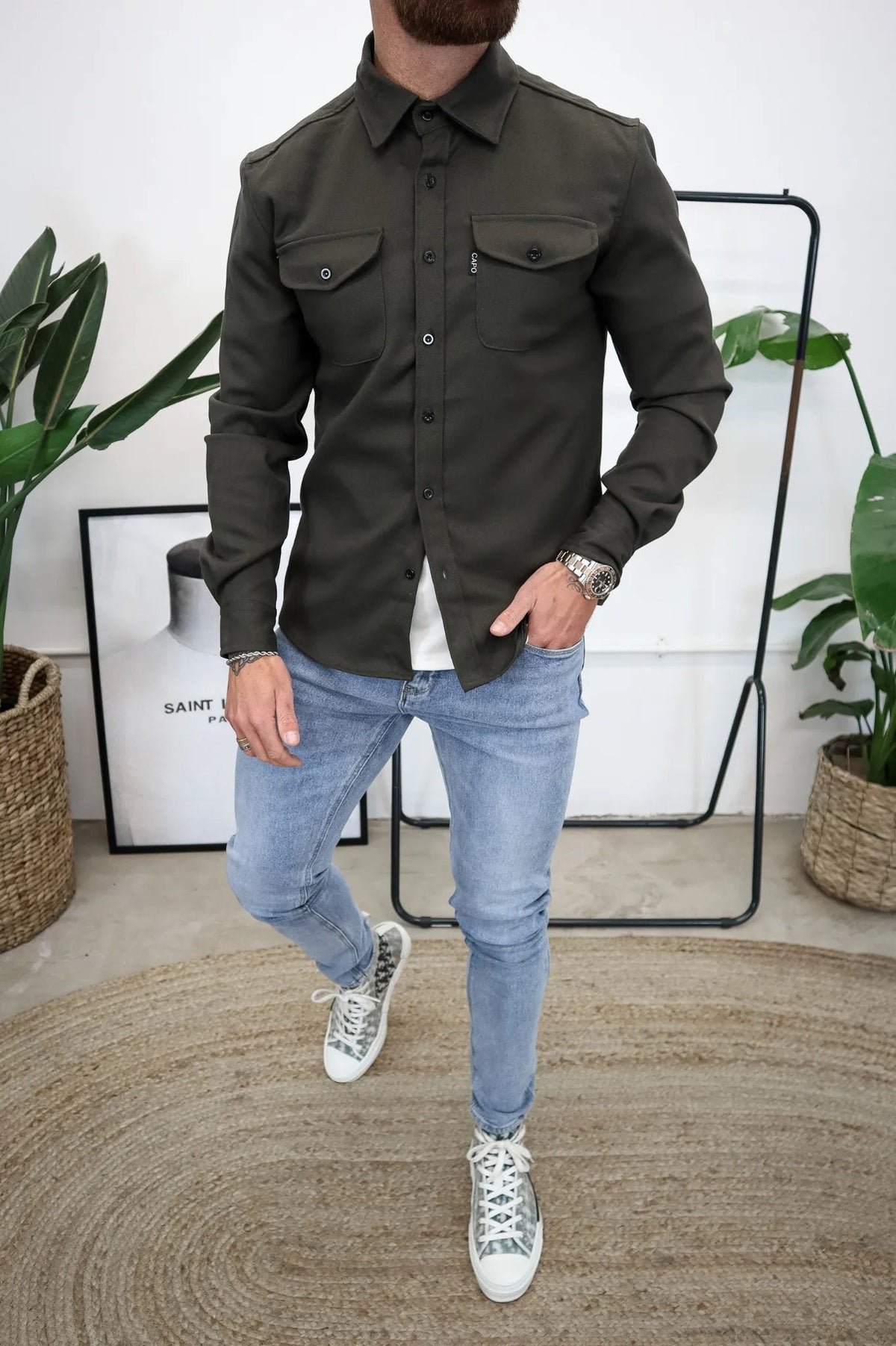 Veste pour hommes moderne à boutons 4