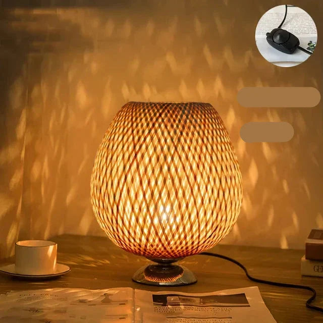 Lampe de Table Bambou Naturel Élégante
