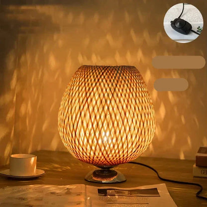 Lampe de Table Bambou Naturel Élégante