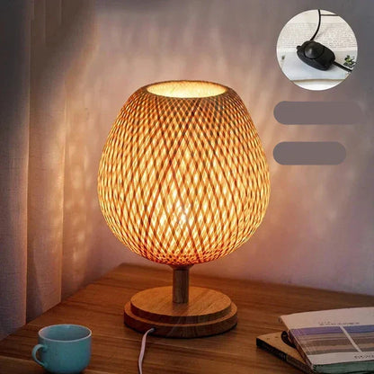 Lampe de Table Bambou Naturel Élégante