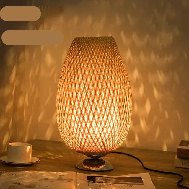 Lampe de Table Bambou Naturel Élégante