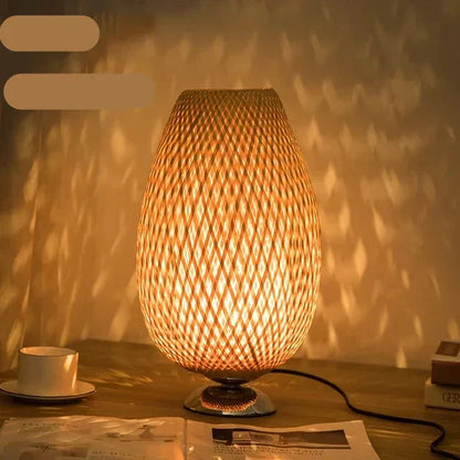 Lampe de Table Bambou Naturel Élégante