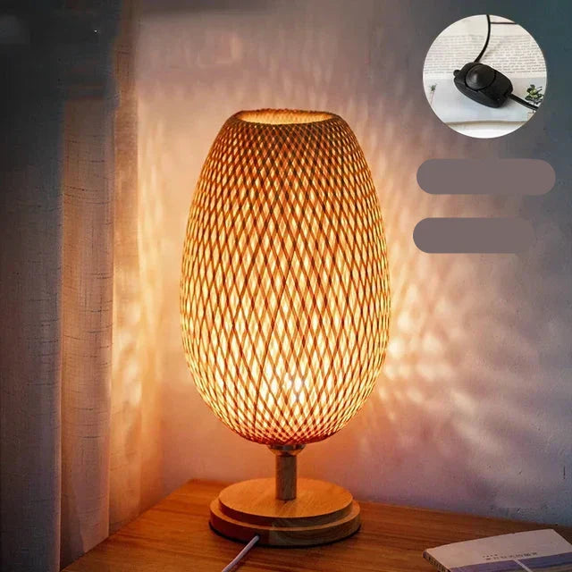 Lampe de Table Bambou Naturel Élégante